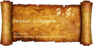 Hetesi Gilgames névjegykártya